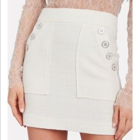 Veronica Beard Mini Skirt Bond Soft Tweed White Size 6 - Picture 13 of 14